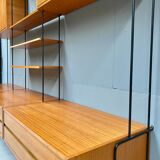 Mid century german teak floating wall unit by Dieter Hilker for Omnia, 1960s