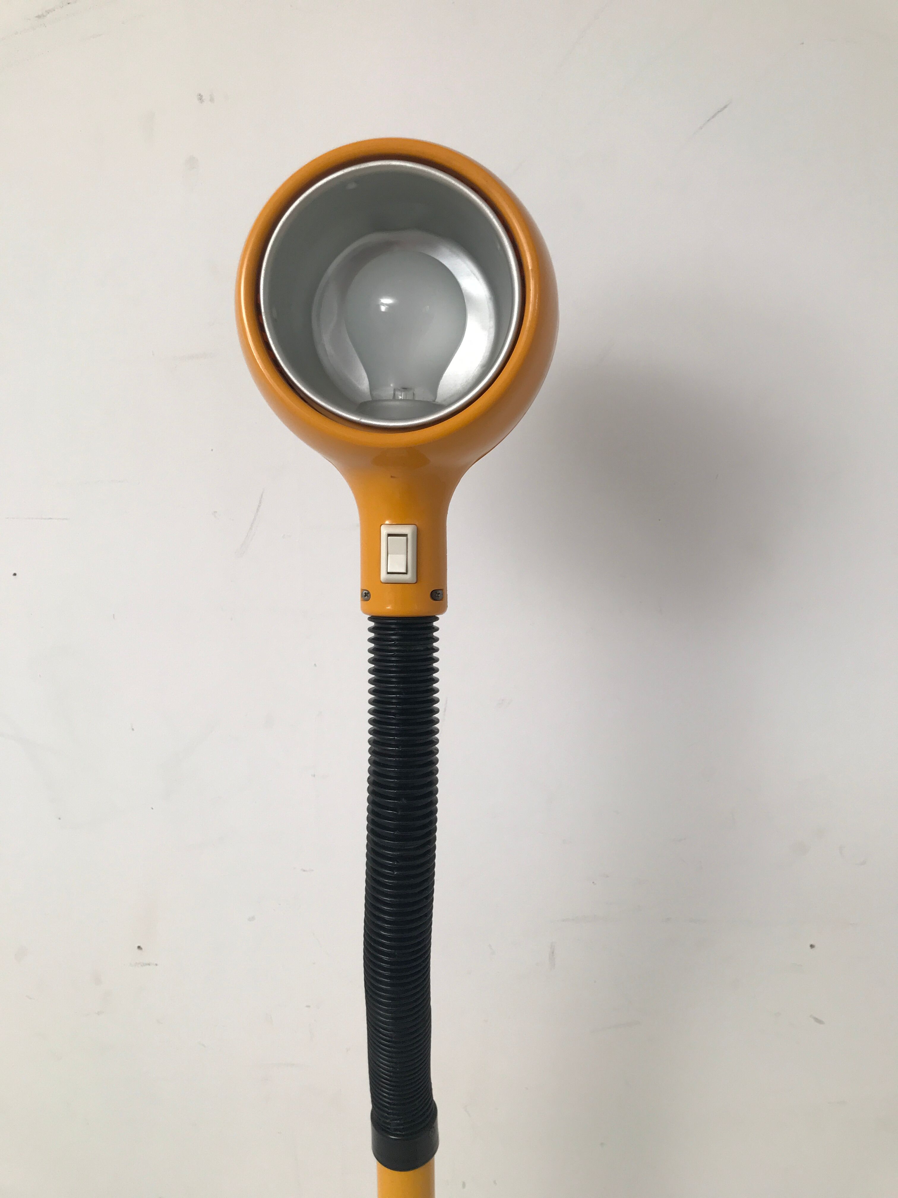Yellow gooseneck floor lamp 50s-60s