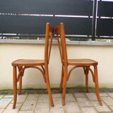Pair of Mahieu bistro chairs in curved wood