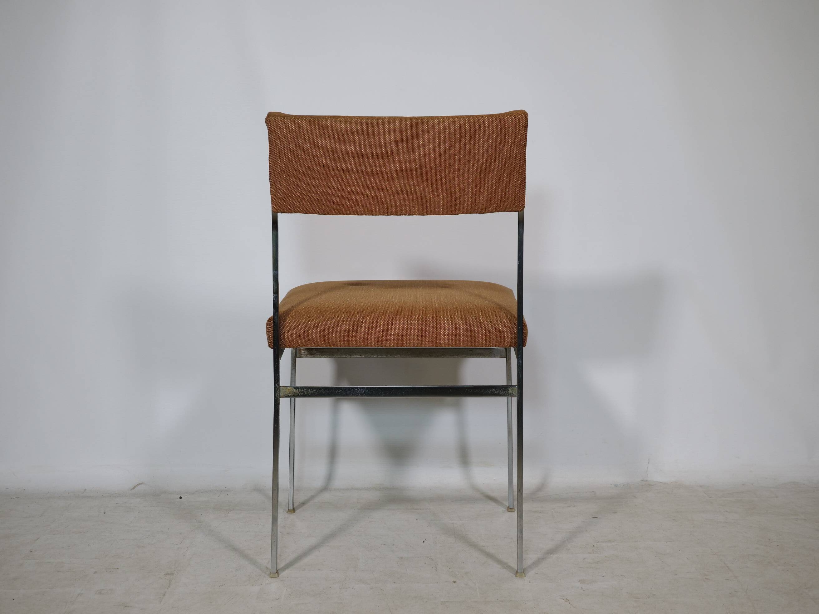 Mid Century Chairs in Chrome and Fabric, Set of 4, 1970s