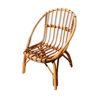 Chaise coquille rotin enfant