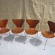 4 chaises Arne Jacobsen en teck Mod.3107