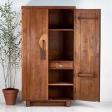 Armoire ancienne en bois à 2 portes, vers 1920