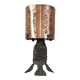 Vintage Mid Century hand forged all metal brutalist table lamp
