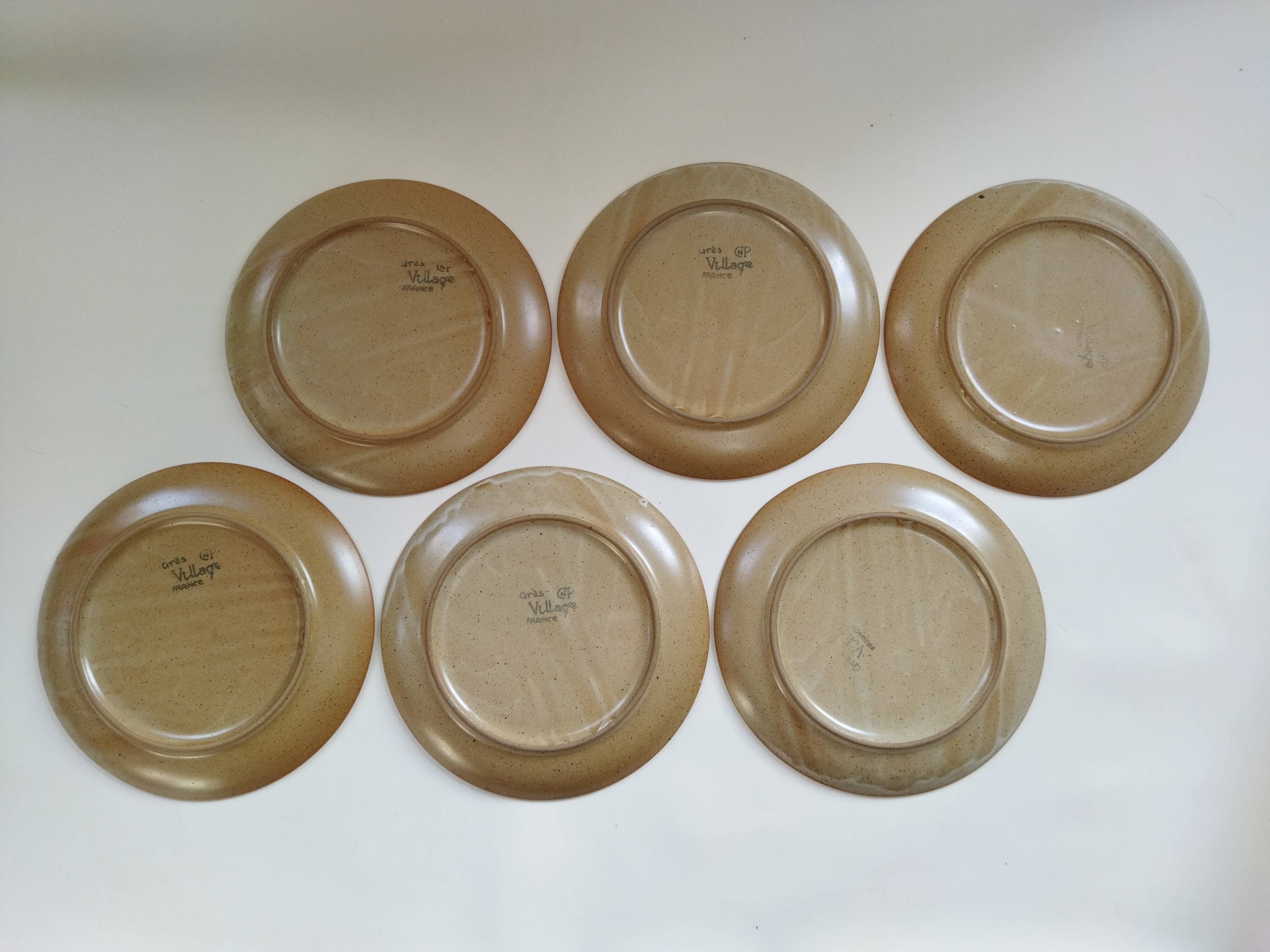 Six Village CNP stoneware plates