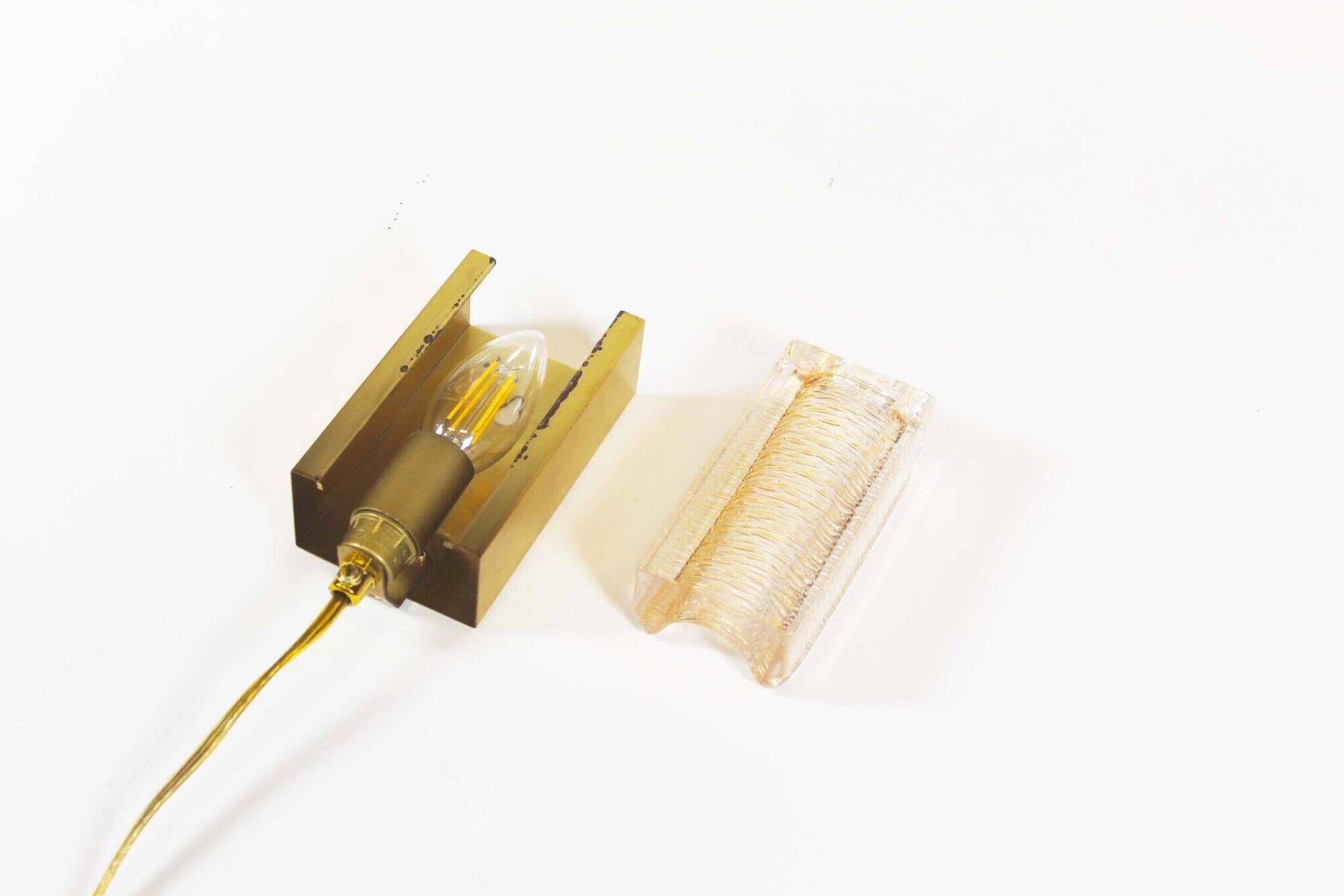 Brass & clear  glass wall light by Vitrika – Model Atlactic
