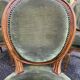 Set of 6 Louis XVI medallion chairs in green velvet, 1950.