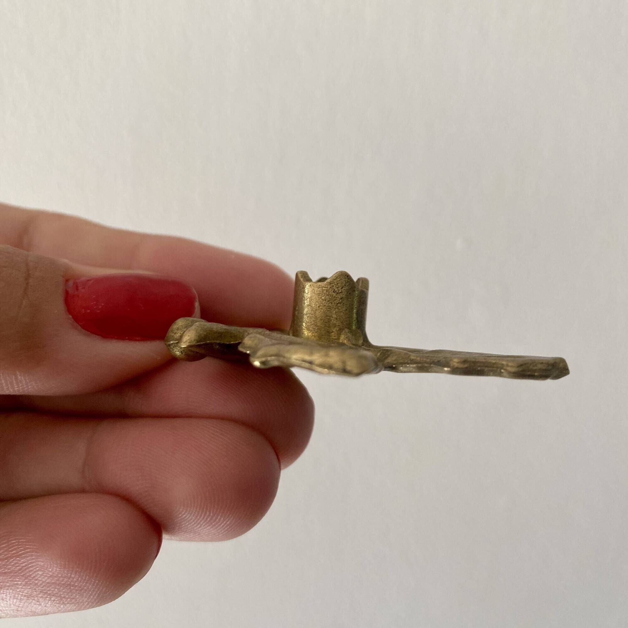 Set of 5 small vintage brass candlesticks / candle holders