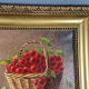 Ancient still life with cherries - peaches Oil on canvas 59x50 cm
