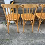 (Lot) 5 stamped Lutherma chairs (light oak)