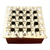 Geometric sculptural ashtray in chrome metal, circa 1960-1970.