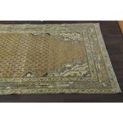 Tapis de couloir vintage turc Oushak fait main en laine et coton orange