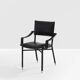 Jacques Adnet black leather brass office chair 1950