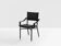 Jacques Adnet black leather brass office chair 1950