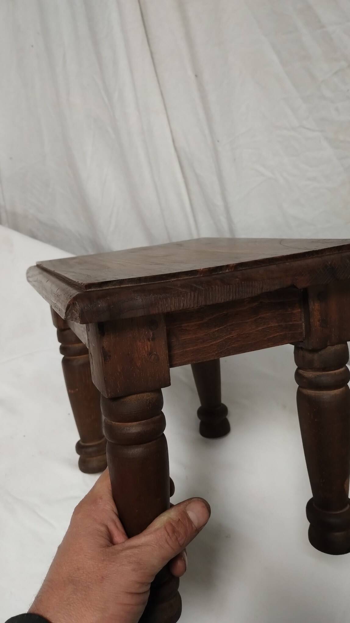 Small solid oak footrest