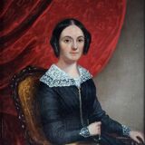 Portrait miniature d'une jeune femme de style Biedermeier du XIXe siècle