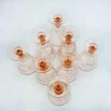 8 Rosaline Luminarc Arcoroc stemmed glasses - vintage 80s