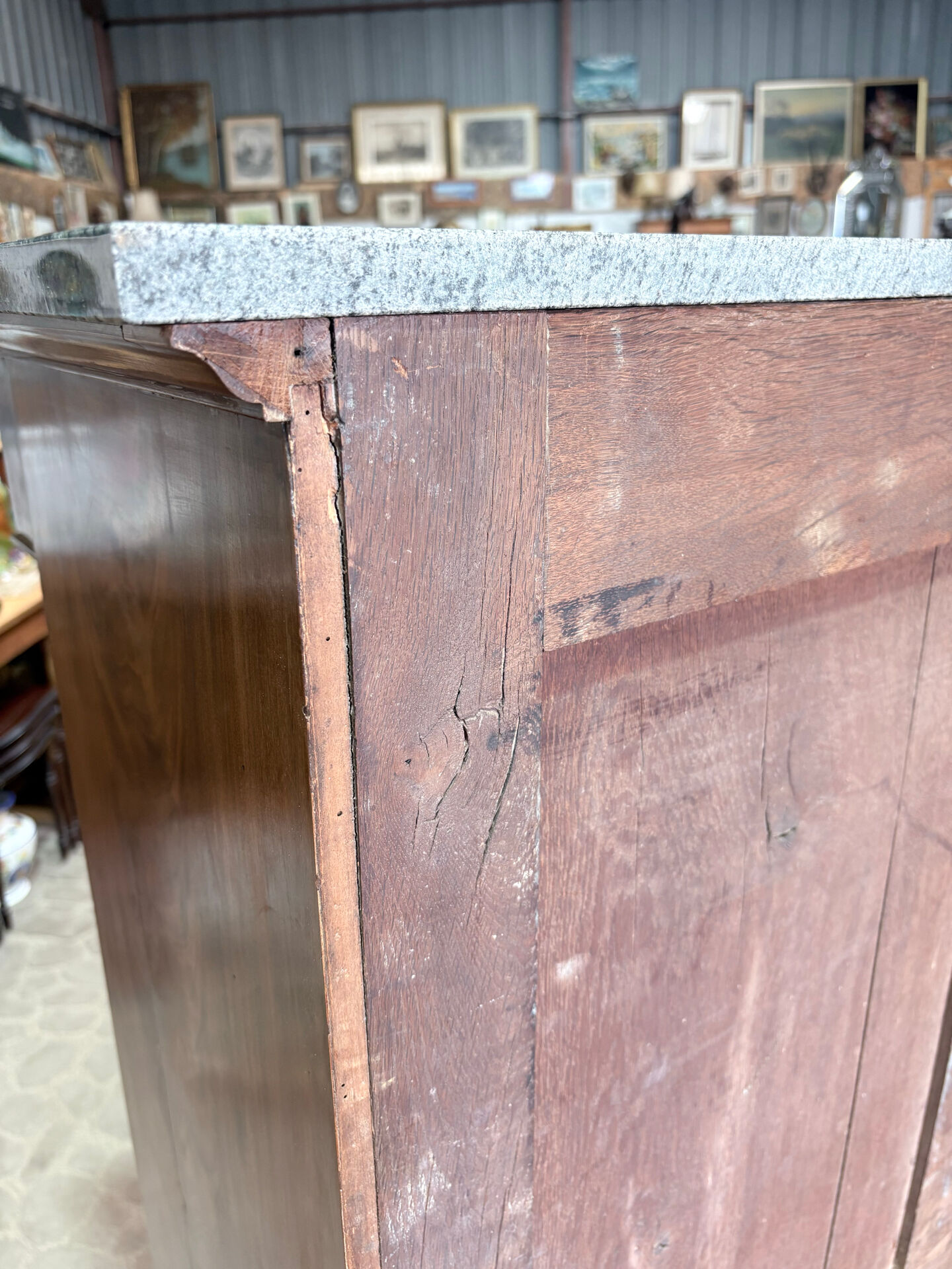 Empire secretary in mahogany, bronze and marble with secret drawers.