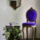 Blue velvet medallion chair