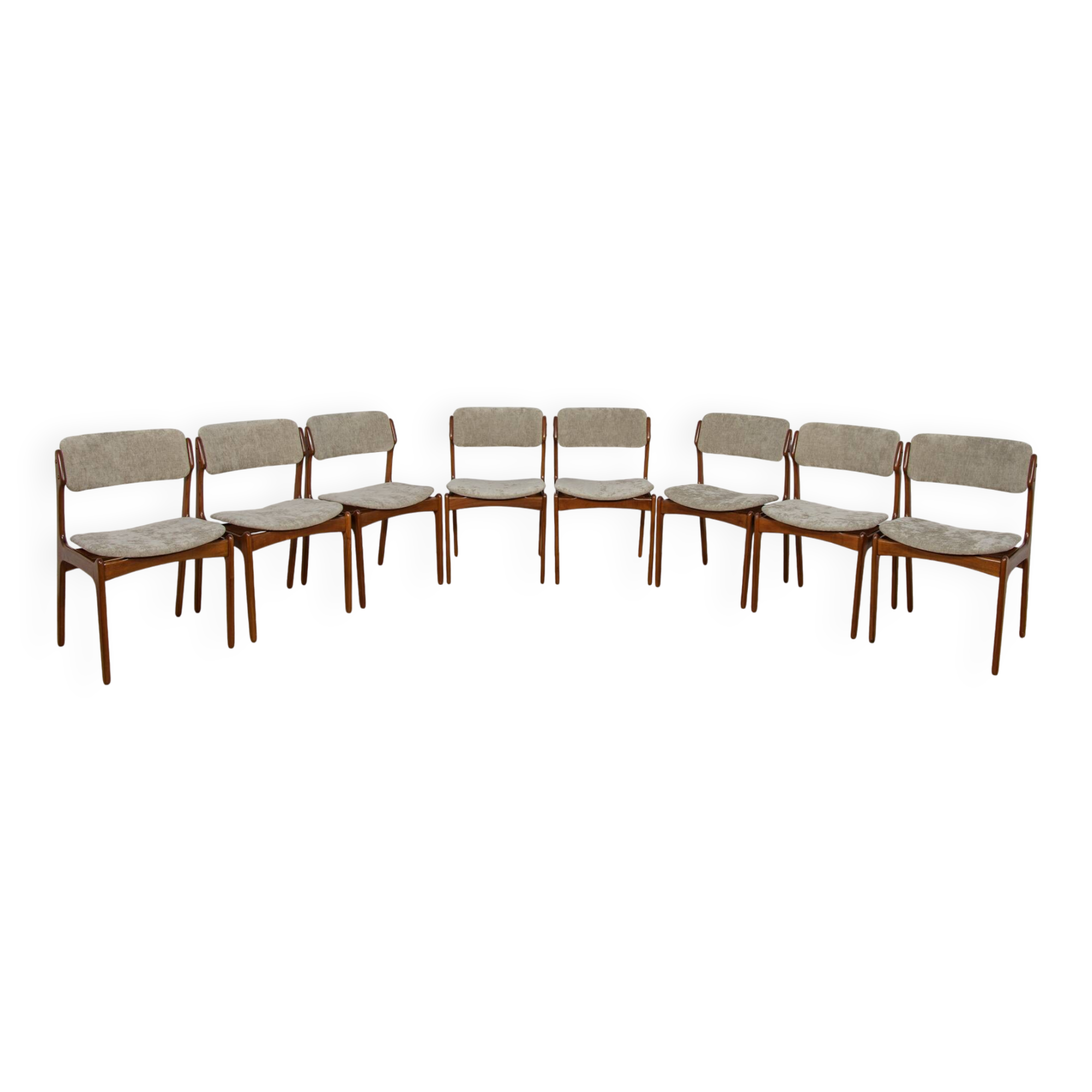 Mid-Century Model 49 Dining Chairs in Teak by Erik Buch for Odense Machine Gunning, 1960s, Set of 8