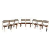 Mid-Century Model 49 Dining Chairs in Teak by Erik Buch for Odense Machine Gunning, 1960s, Set of 8