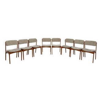 Chaises de salle à manger Mid-Century modèle 49 en teck par Erik Buch pour Odense Machine Gunning, années 1960, lot de 8