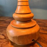 Table lamp with solid wood base, manual work