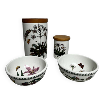 Portmeirion English porcelain set of spice jars and bowls circa 1970