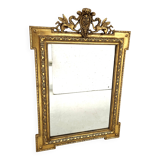Louis XVI style mirror in wood and gilded stucco, 19th century