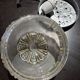 Wall ceiling lamp ø 21 cm frosted and amber glass 1960s moulded