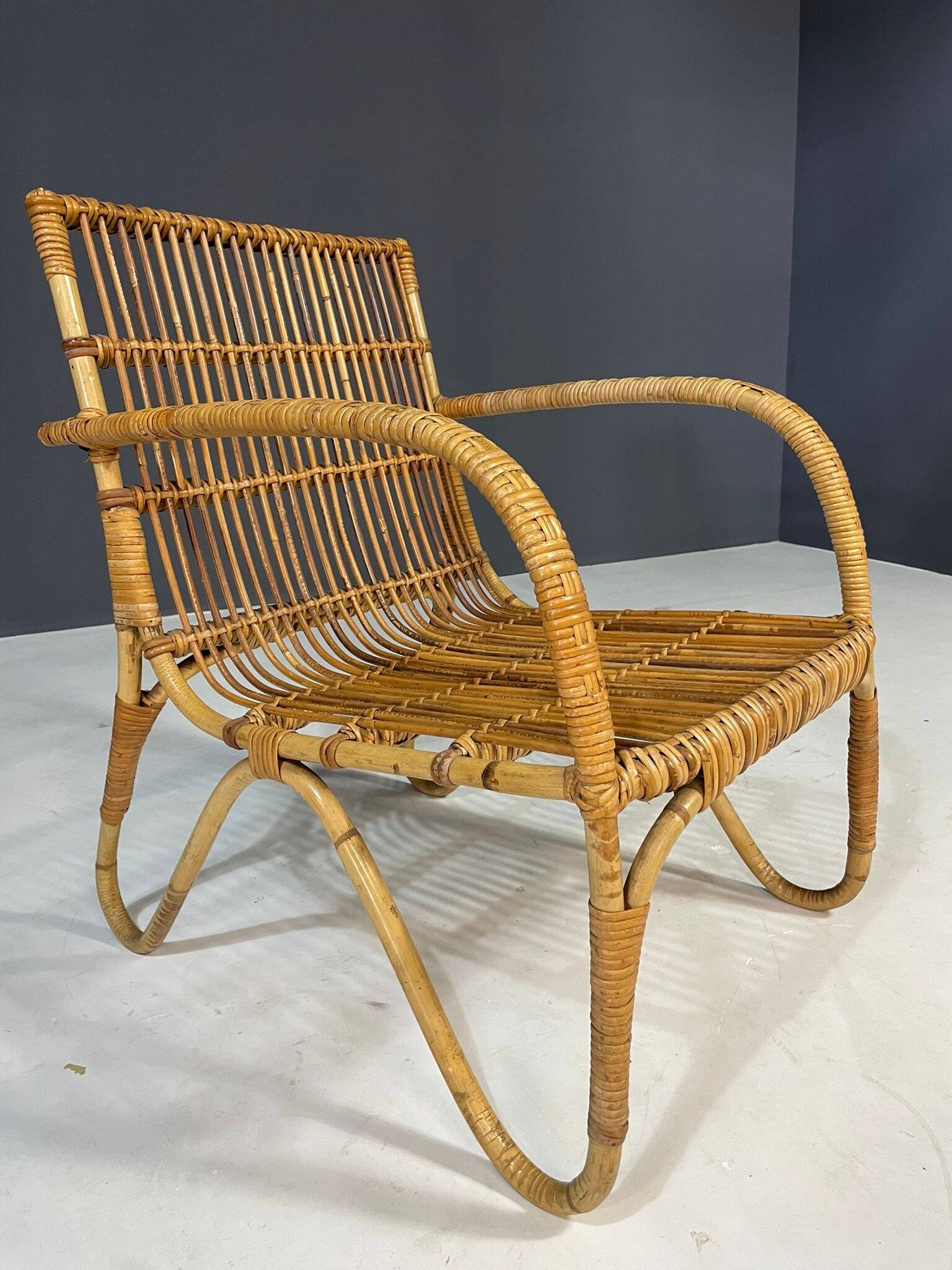 Art Deco rattan seating set, Central Europe, 1930s–1940s