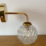 Vintage globe wall lamp in molded glass