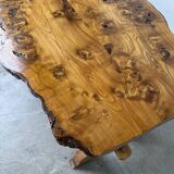 Table artisanale en orme massif, art populaire