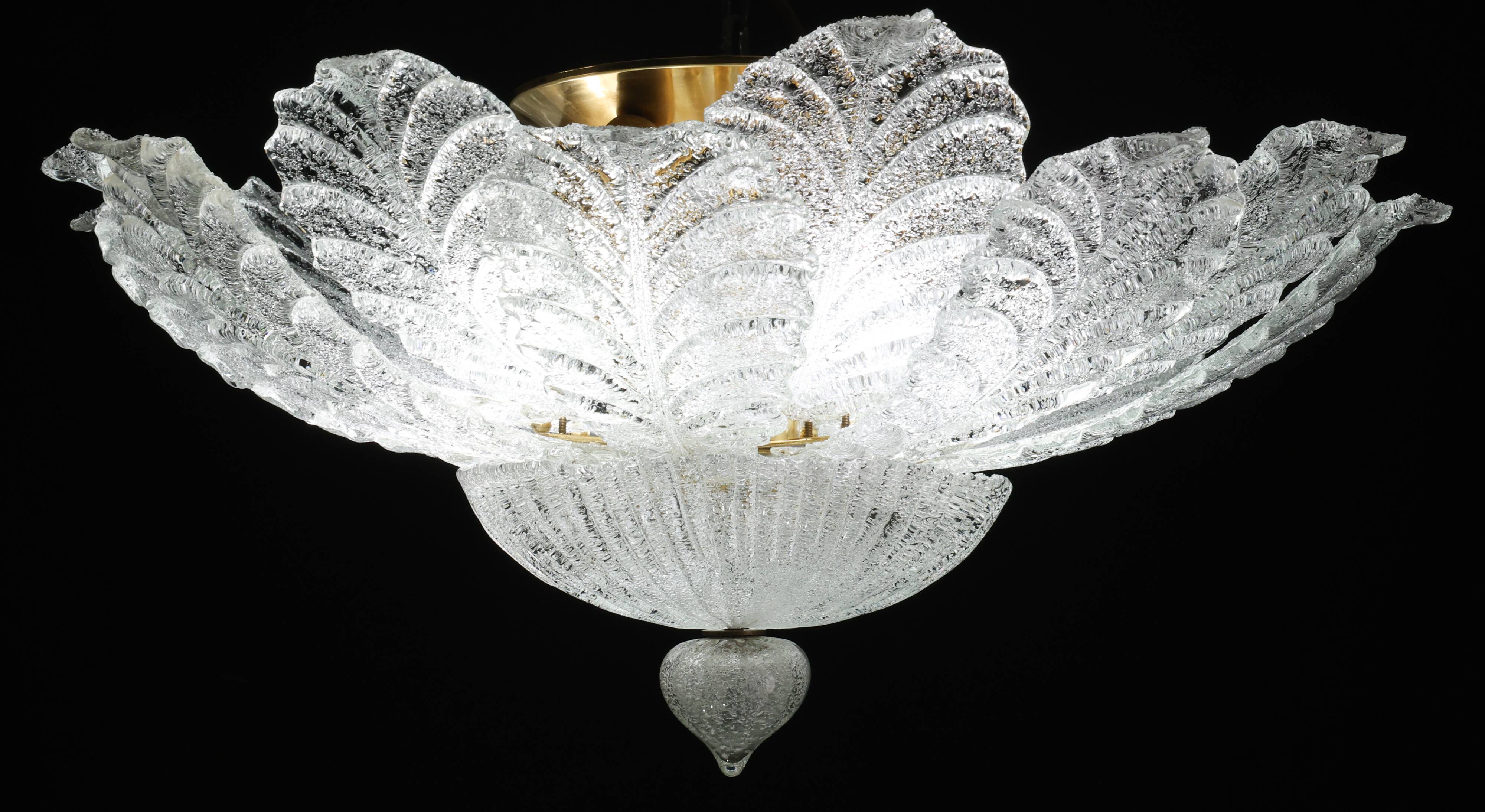 Turin, Italian Murano Glass Ceiling Light or Flush Mount, 1970s