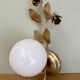 Vintage wall lamp in gold metal and white opaline