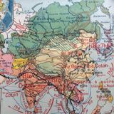 Map of old cardboard school Asia Jean Brunhes Deffontaines
