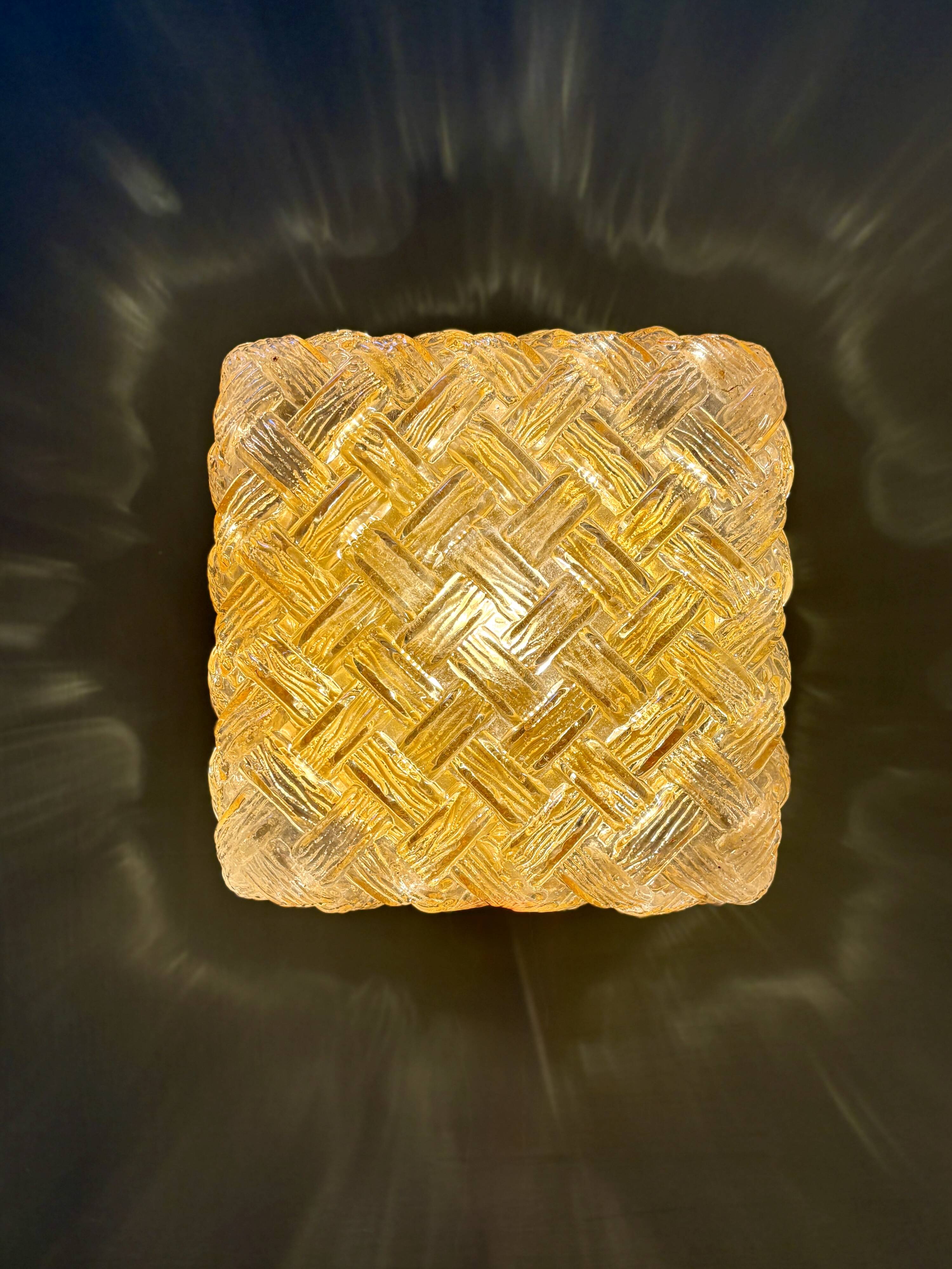 Vintage amber glass wall or ceiling light globe