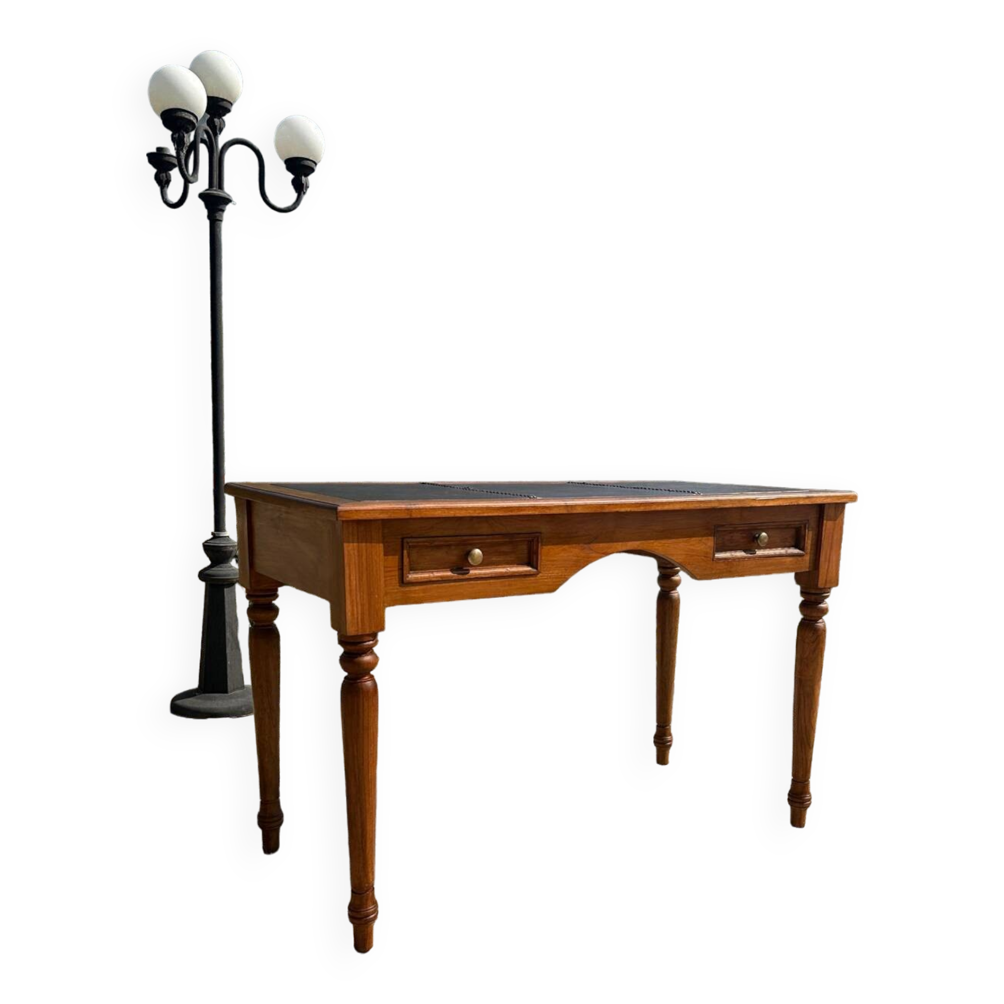 Louis XV style walnut desk, 20th century