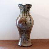Glazed pyrite stoneware pitcher