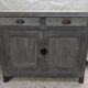 Old Parisian chopping block buffet with vintage shabby patina