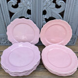 13 vintage powder pink plates