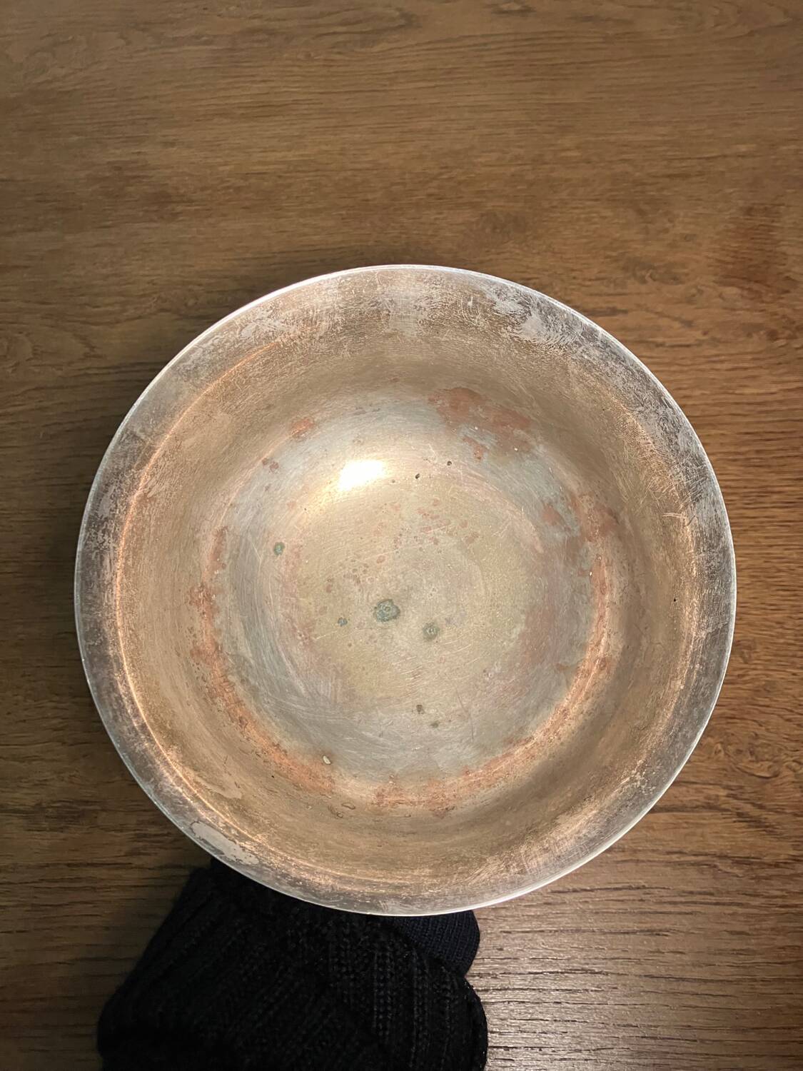 Silver metal stand bowl