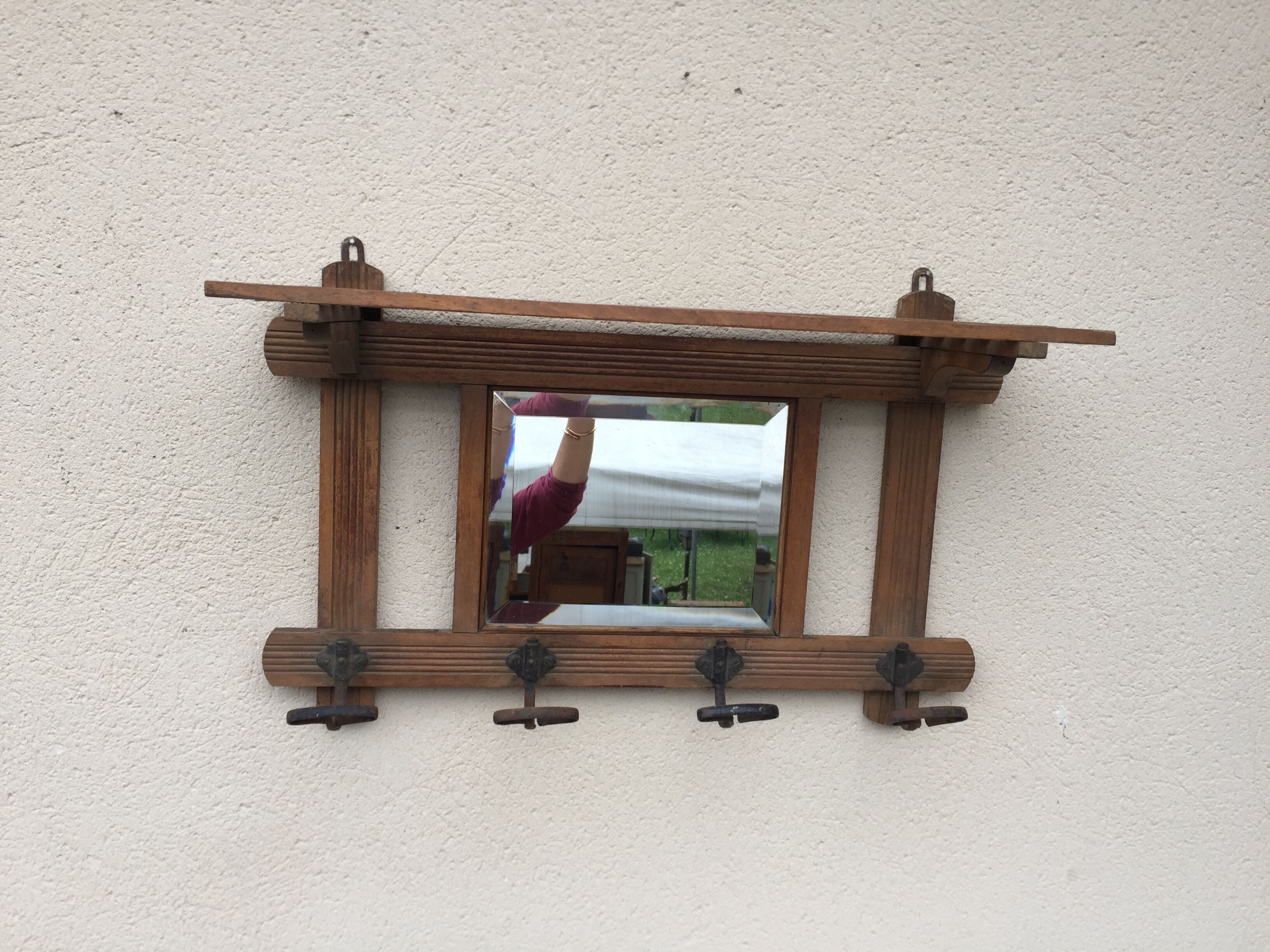 Door wall coats with mirror vintage 1940/1950