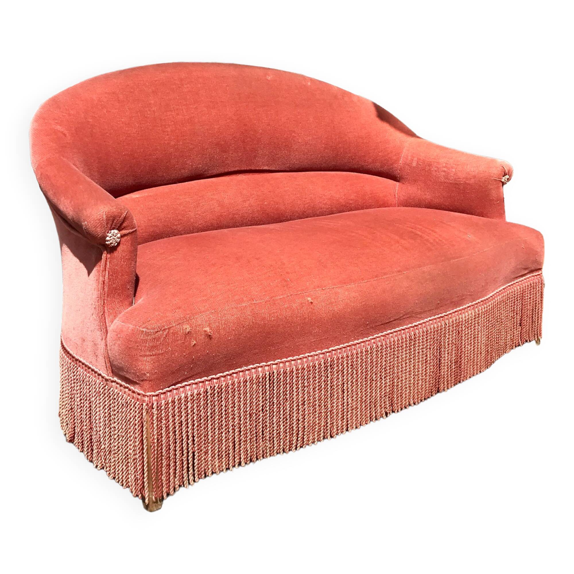 Toad sofa in pink velvet