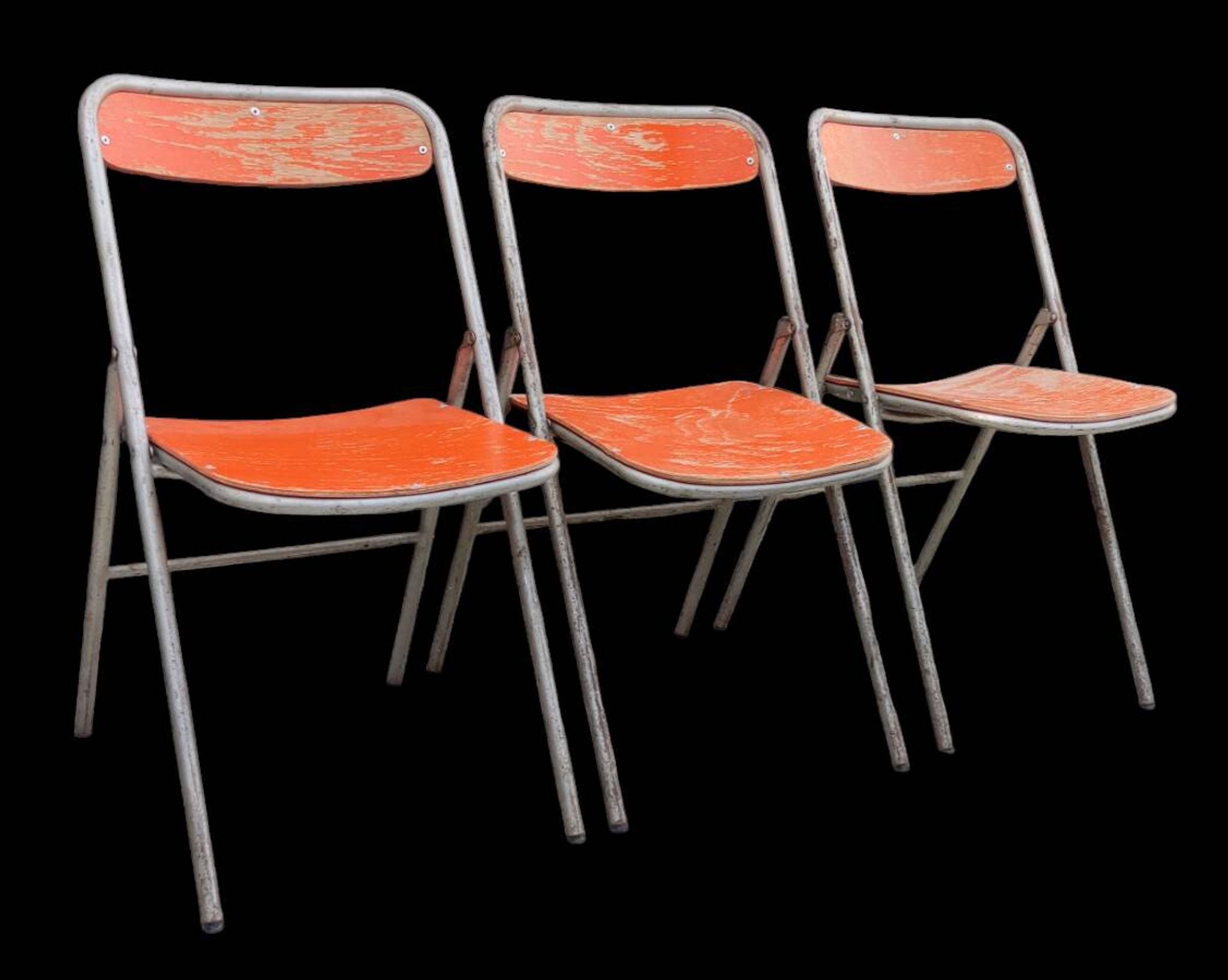 3 vintage folding chairs 1960s Souvignet