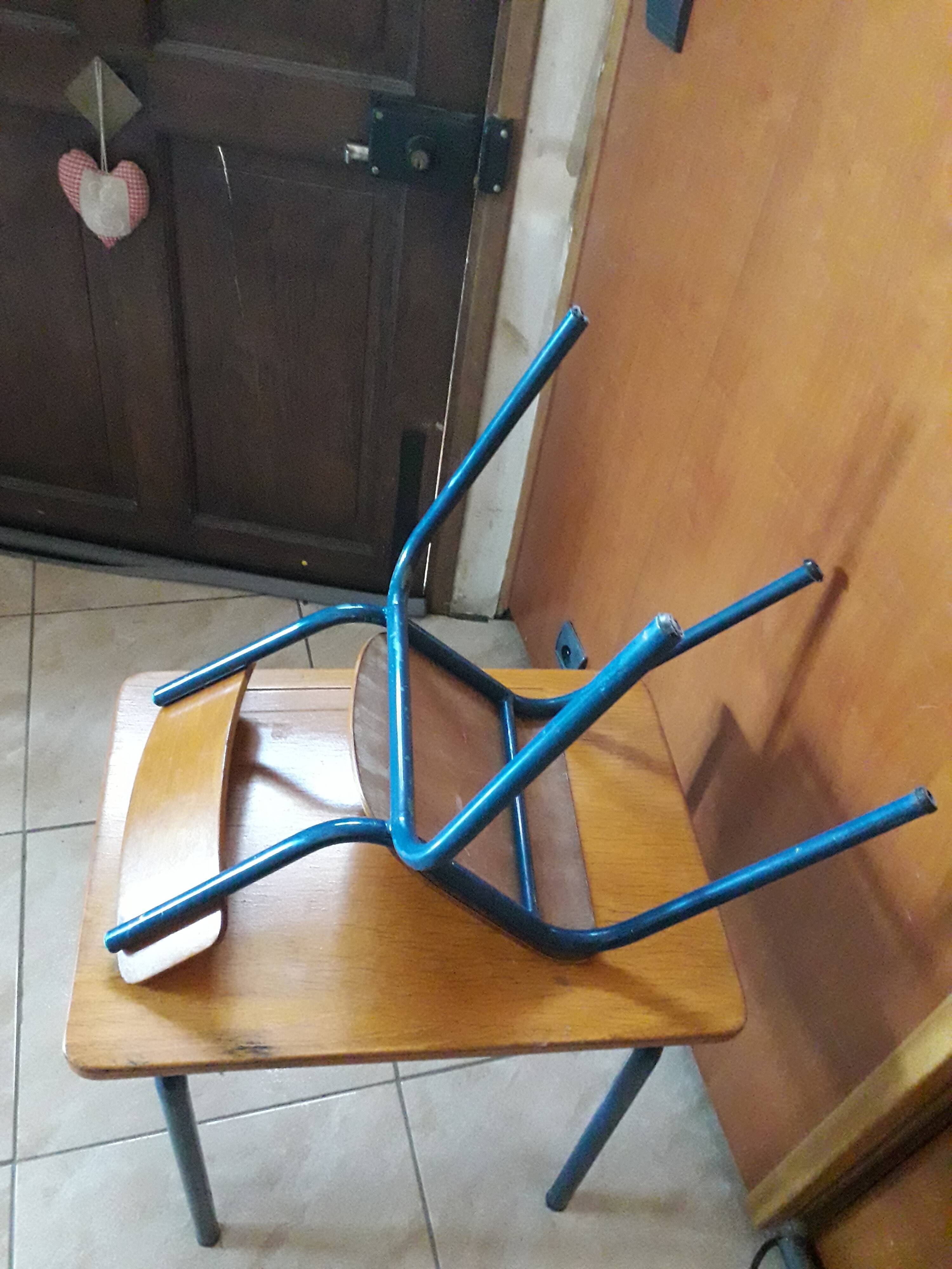 Desk desk desk table child school metal wood and vintage chair