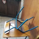 Desk desk desk table child school metal wood and vintage chair