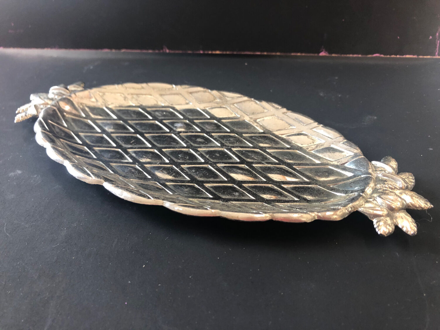 Empty pocket pineapple silver metal '70