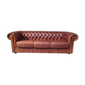 Chesterfield brown sofa 3-seater