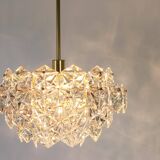 Brass and crystal glass chandelier by Kinkeldey, Germany, 1970s.